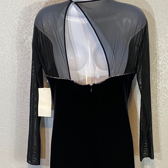 🆕 VNTG 90’s Night Way from Nordstroms Black Velvet Long Sleeve Dress - Picture 7 of 9